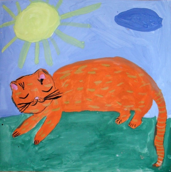 Конспект занятия по рисованию методом тычка выставка рыжих котов в средней группе