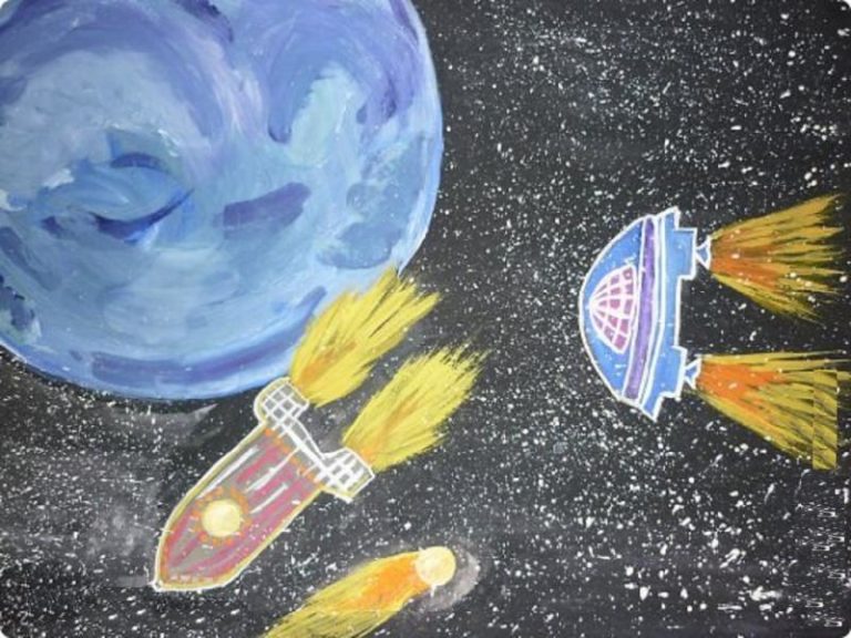 Рисунки по теме космос поэтапно Рисунки по теме космос поэтапно