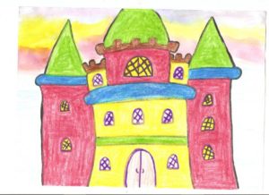 В подготовительной группе дети рисуют сложные постройки - сказочные дворцы и замки