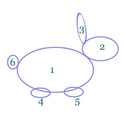 Схематическое изображение зайца