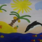 рисунок гуашью дельфин