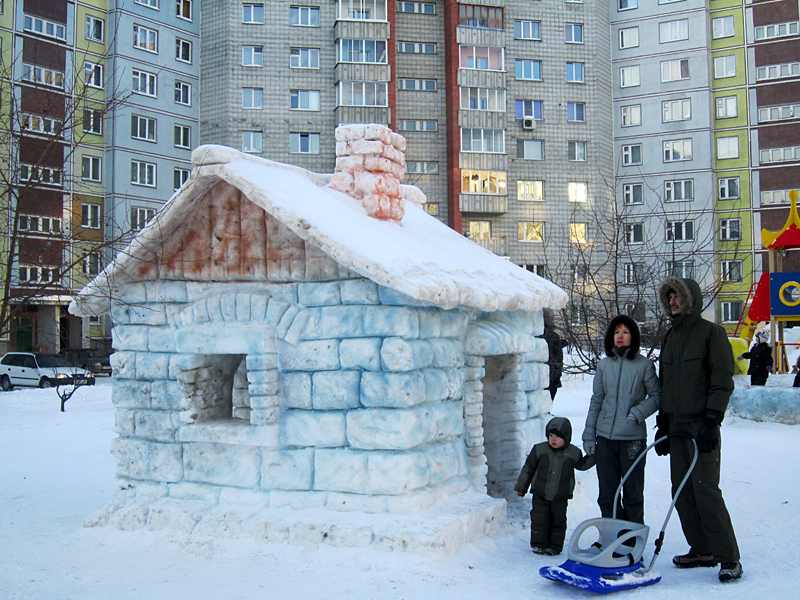 Жительница петровского села создала уличные новогодние фигуры