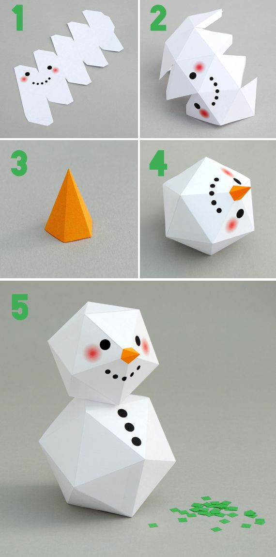 Оригами снеговик